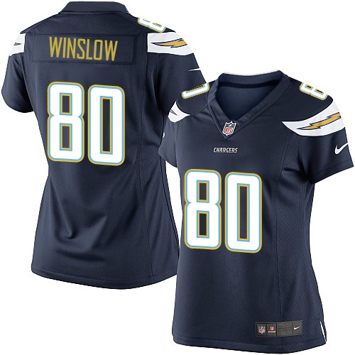 Women's Limited Kellen Winslow Nike Jersey Navy Blue Home - #80 NFL Los Angeles Chargers